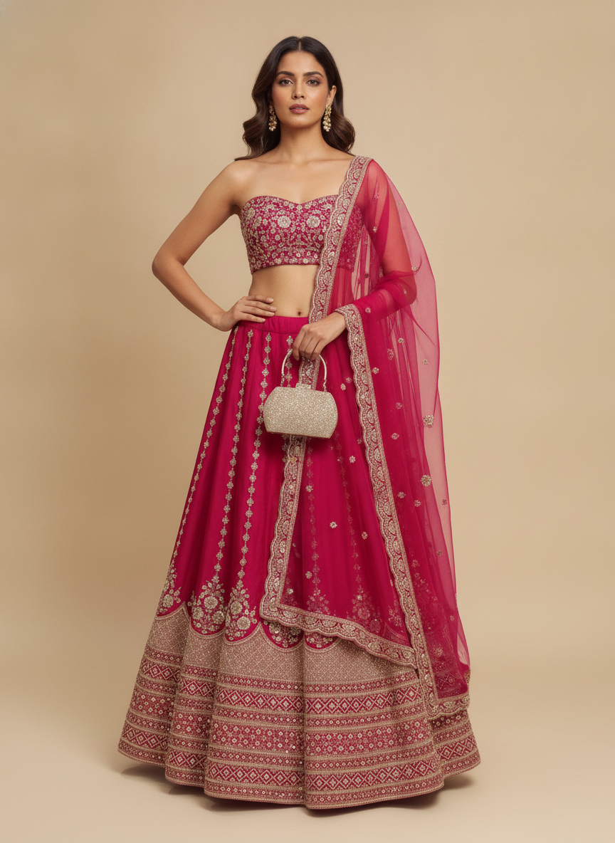 LEHENGAS LADIES LEH 2 DUPATTA